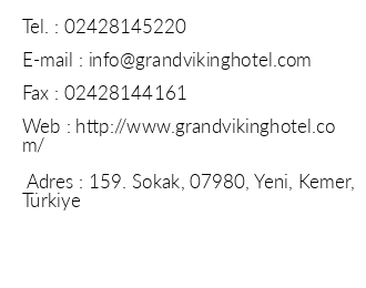 Grand Viking Hotel iletiim bilgileri